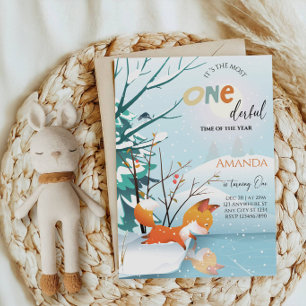 One-derful Time of the Year 1st Birthday Party  Invitation