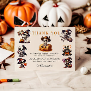 One-Derfully Spooky Western Halloween First Birthd Thank You Card