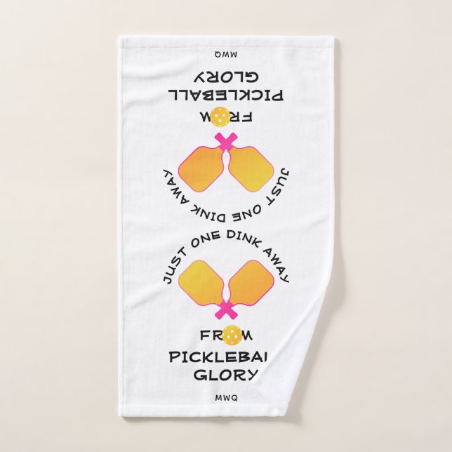 ONE DINK AWAY FROM GLORY Pickleball Hand Towel (Hand Towel)