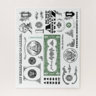 One Dollar Bill Pattern Jigsaw Puzzle