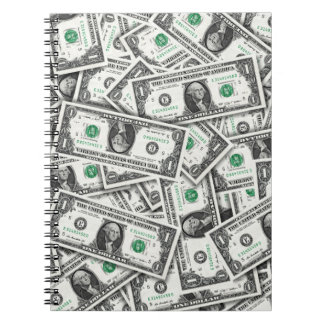 One Dollar Bill Pattern Notebook