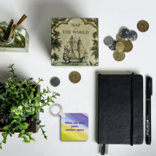 One door opens saying wisdom lavender key ring