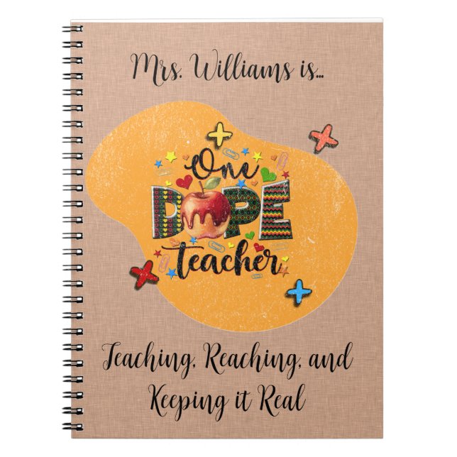 One Dope Teacher Custom Journal (Front)