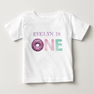 One Doughnut Birthday Personalised Baby T-Shirt