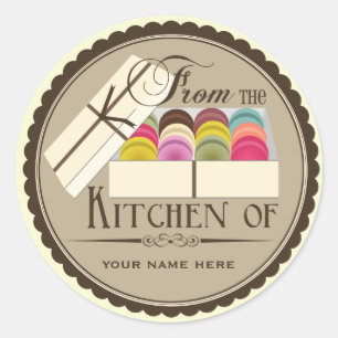 One Dozen French Macarons "From The Kitchen Of" Classic Round Sticker