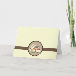 One Dozen French Macarons Merci Thank You Card