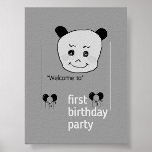 One dudu smile face birthday wellcome poster