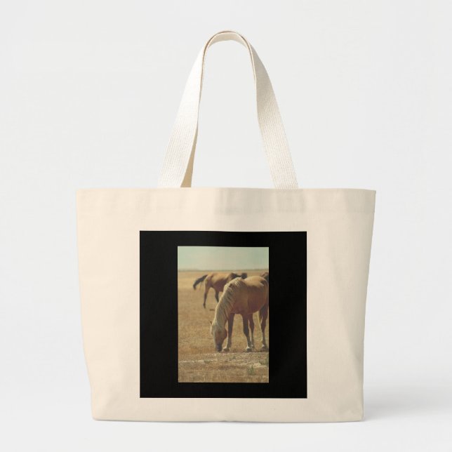 ONE EARED PALOMINO WILD HORSE JUMBO TOTE (Front)