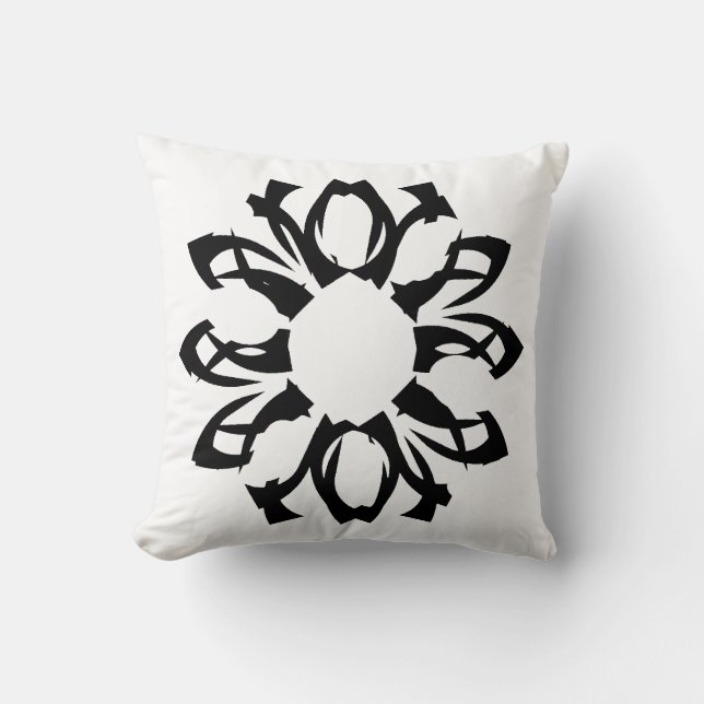 One Element Floral Pattern Throw Pillow (Front)