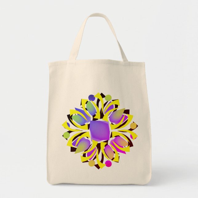 One Element Multicolor Floral Pattern Tote Bag (Front)