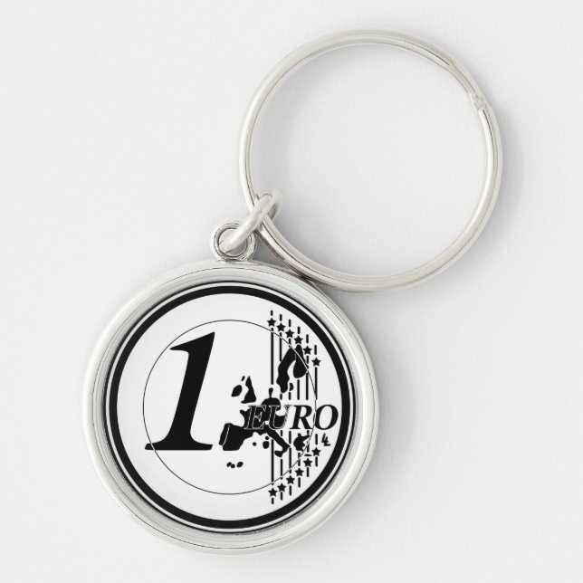 One Euro Coin Handmade Key Ring (Front)