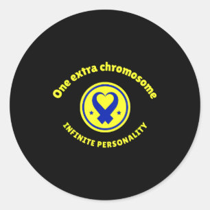 One extra chromosome infinite personality downOne Classic Round Sticker
