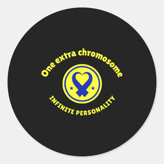 One extra chromosome infinite personality downOne  Classic Round Sticker (Front)