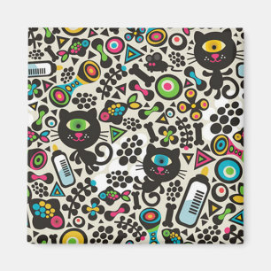 One Eyed Black Cat Magnet