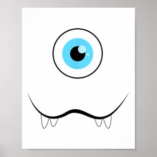 One Eyed Eyell Monster-face Funny Halloween Costum Poster