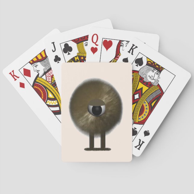 One Eyed Fuzzy Monster Bicycle Playing Cards (Back)