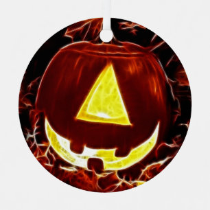 One Eyed Jack O-Lantern Halloween Metal Tree Decoration