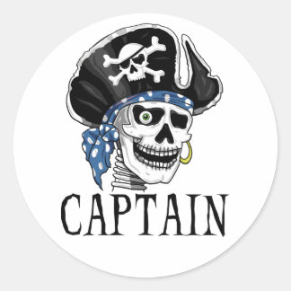 One-eyed Pirate Captain Classic Round Sticker