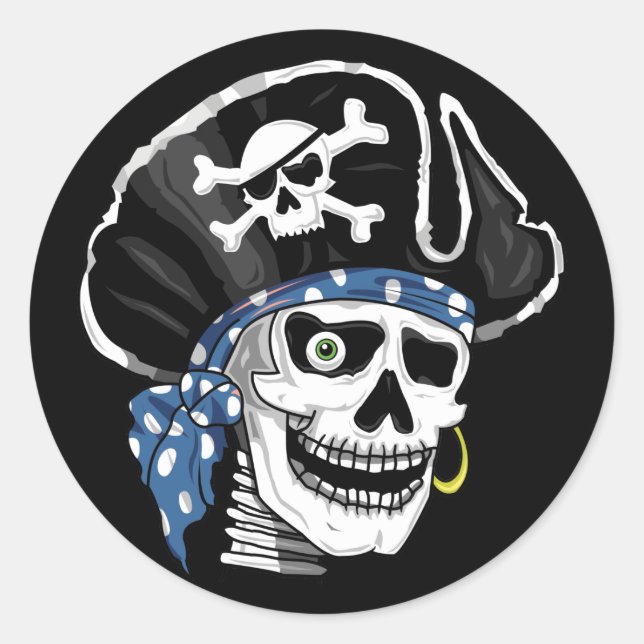 One-eyed Pirate Classic Round Sticker (Front)