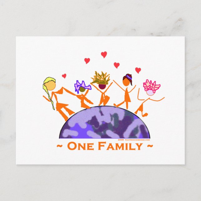 One Family - Earth Postcard (Front)