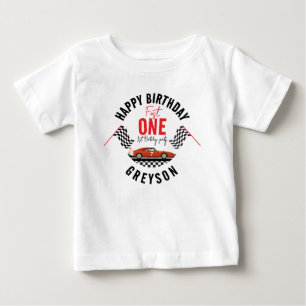 One Fast Race Car Boy 1st Birthday Party Baby T-Shirt