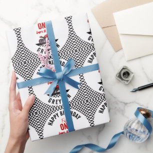 One Fast Race Motorcycle Boy 1st Birthday Party Wrapping Paper