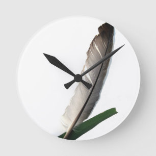 One Feather Round Clock