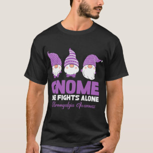 One Fights Alone Fibromyalgia Awareness Fibro Warr T-Shirt