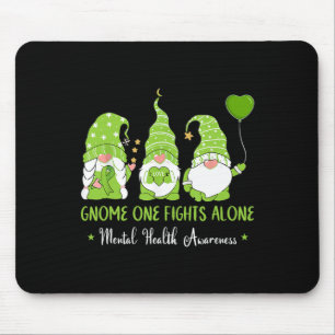 One Fights Alone Green Ribbon Mental Health Awaren Mouse Pad