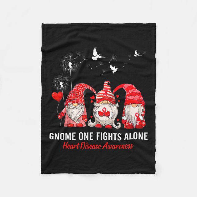 One Fights Alone Heart Disease Awareness  Fleece Blanket (Front)