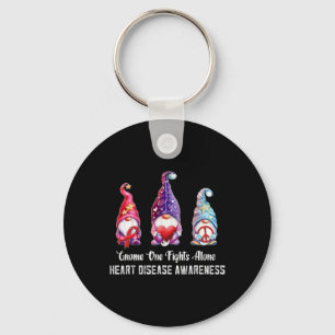 One Fights Alone Heart Disease Awareness  Key Ring