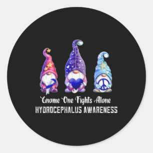One Fights Alone Hydrocephalus Awareness 1 Classic Round Sticker