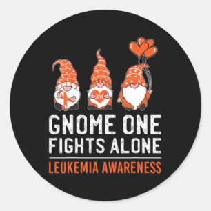 One Fights Alone Leukaemia Cancer Awareness Ribbon Classic Round Sticker
