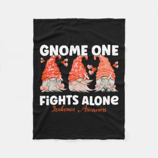 One Fights Alone Orange Leukaemia Awareness 1  Fleece Blanket