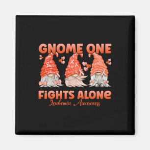 One Fights Alone Orange Leukaemia Awareness Magnet
