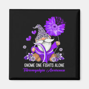 One Fights Alone Ribbon Fibromyalgia Awareness Magnet