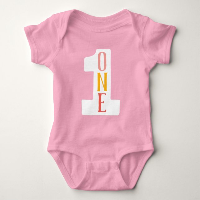 ONE First Birthday Baby Bodysuit (Front)