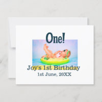 One first birthday photo modern add name date 