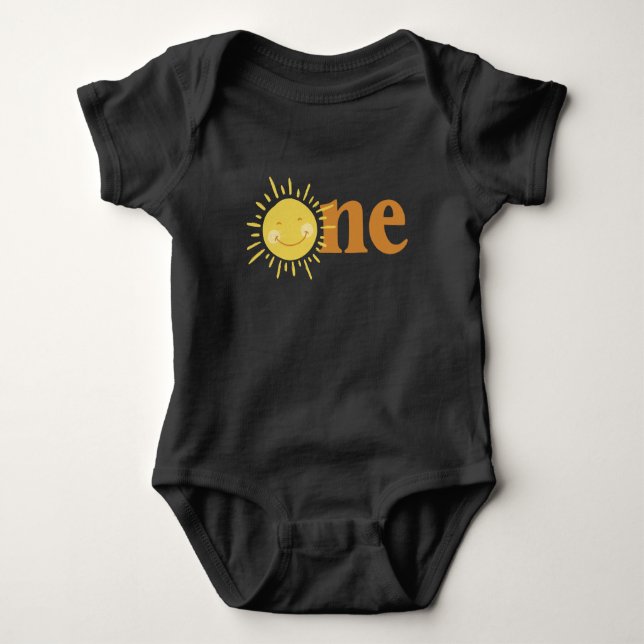 ONE First Trip Around The Sun First Birthday Baby Bodysuit (Front)