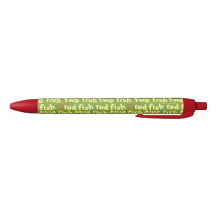 One Fish Two Fish Typography Pattern Black Ink Pen