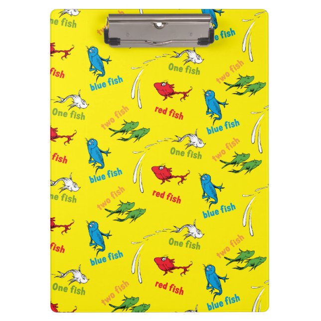 One Fish Two Fish Yellow Pattern Clipboard (Front)