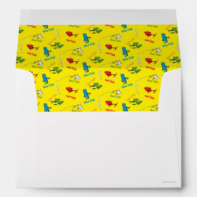 One Fish Two Fish Yellow Pattern Envelope (Back (Bottom))