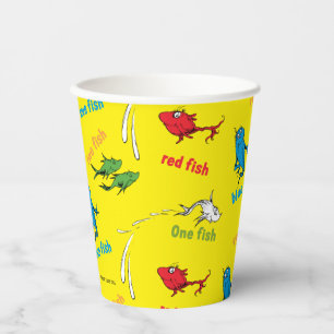 One Fish Two Fish Yellow Pattern Paper Cups