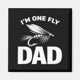 One fly dad funny fishing minimalist fathers day magnet