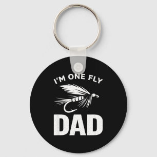 One fly dad funny proud angler fathers day key ring