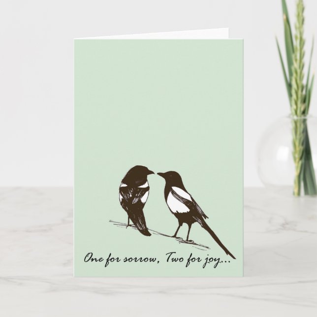 One for sorrow, Two for joy - Magpies Card (Front)