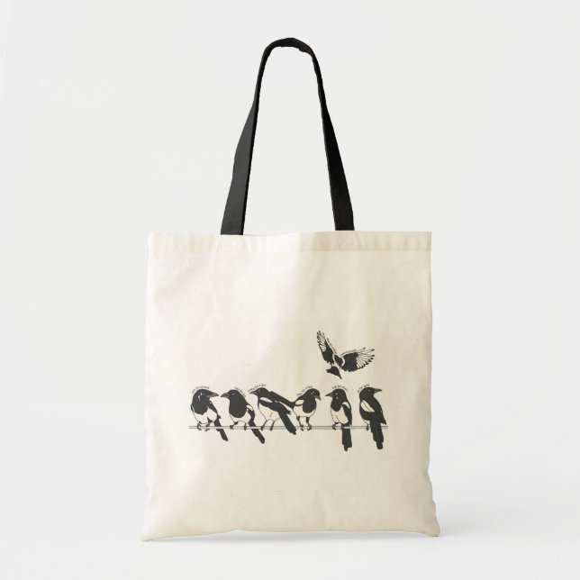 One for sorrow, Two for joy Tote Bag (Front)