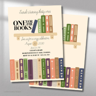 One for the Books Book Lover’s Thirtieth Birthday Invitation
