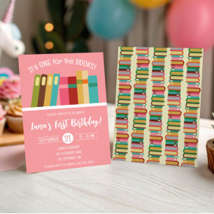 One for the Books! Kids' First Birthday Party Invitation