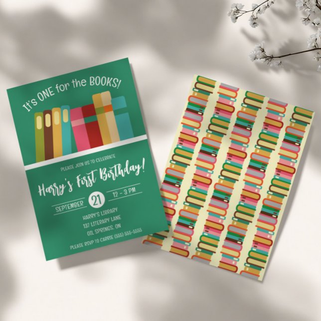 One for the Books! Kids' First Birthday Party  Invitation (Creator Uploaded)